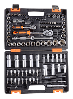 Набор инструментов, 1/2", 1/4", CrV, в кейсе 108 предметов Вихрь 21166 | Orenten.ru